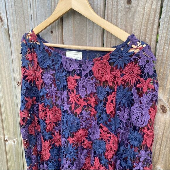 Anthropologie Moulinette Soeurs Harvest Blooms Crocheted floral Unlined dress - Picture 5 of 9